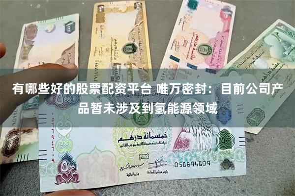 有哪些好的股票配资平台 唯万密封：目前公司产品暂未涉及到氢能源领域